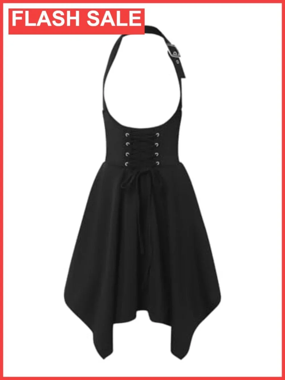 Women's Suspender Skirt High Waist Flared Skater Pinafore A-Line
